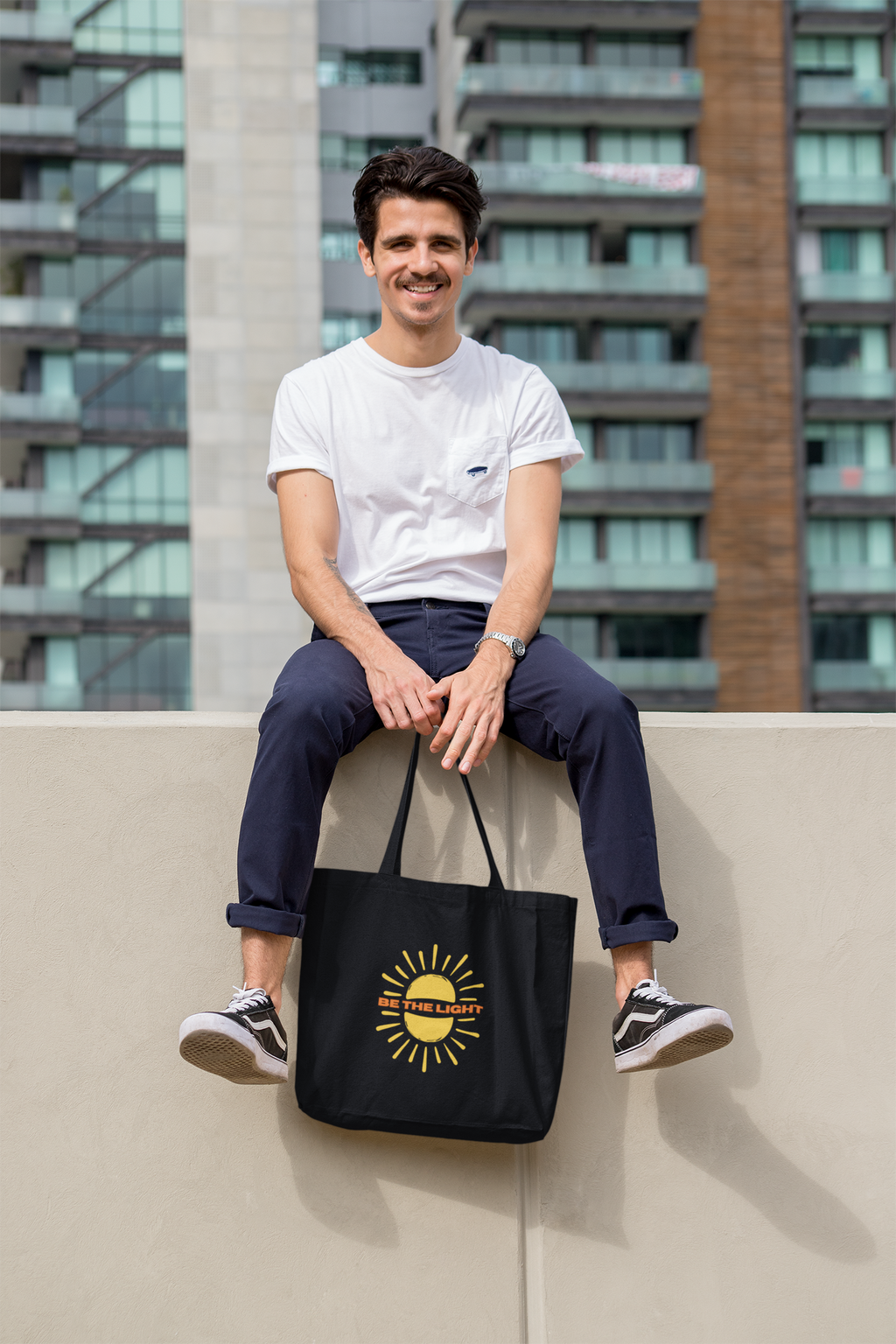 Be the Light - Essential Signature Tote Bag (with Zipper)