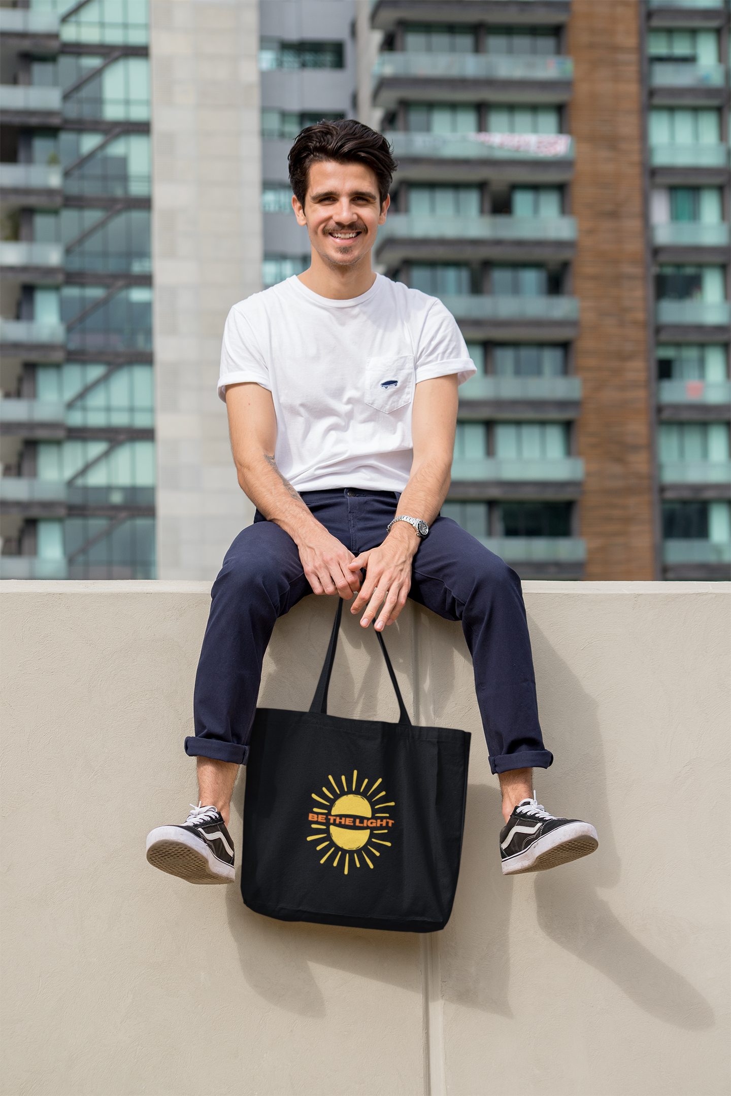 Be the Light - Essential Signature Tote Bag (with Zipper)