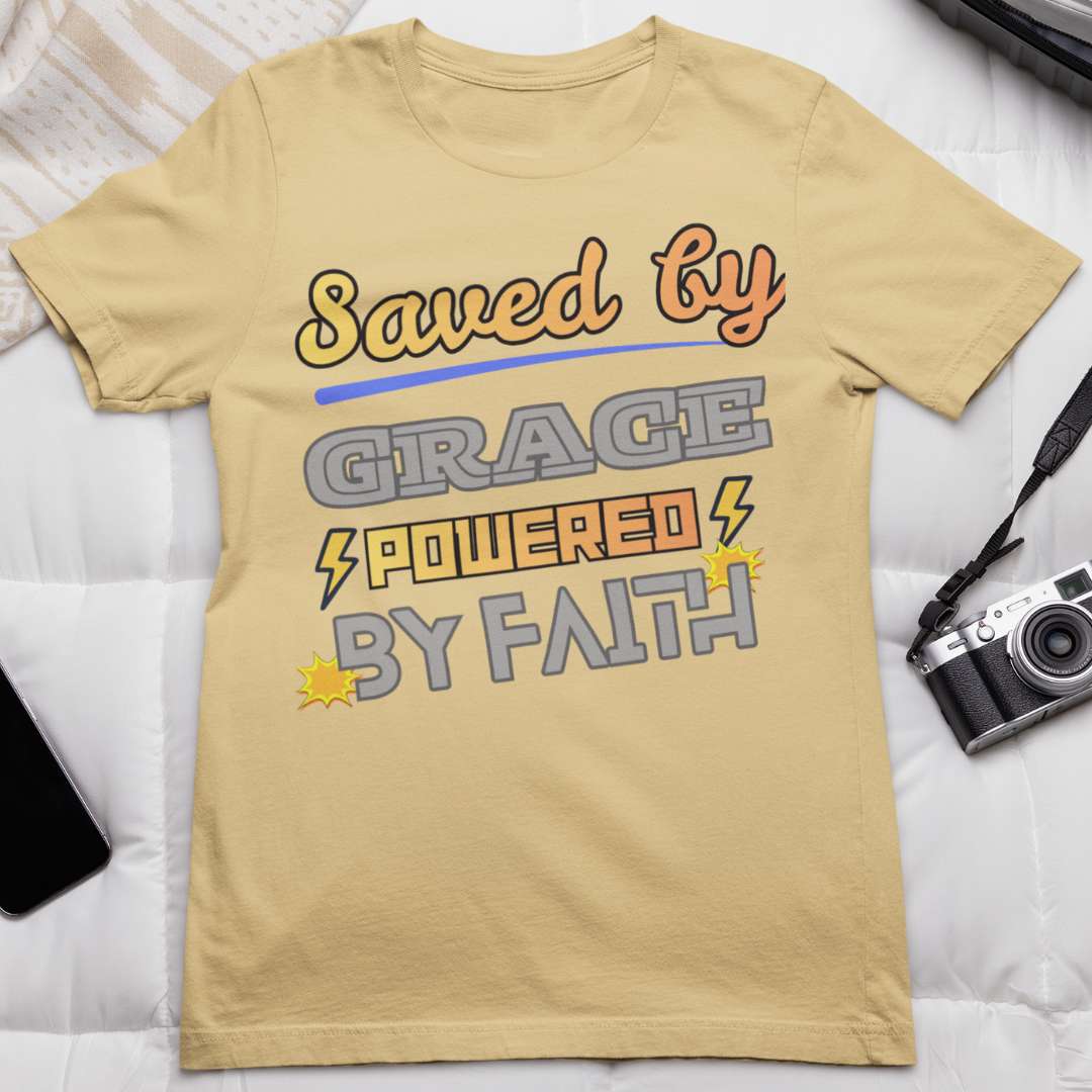 Saved by Grace Powered by Faith - Unisex Supima T-Shirt