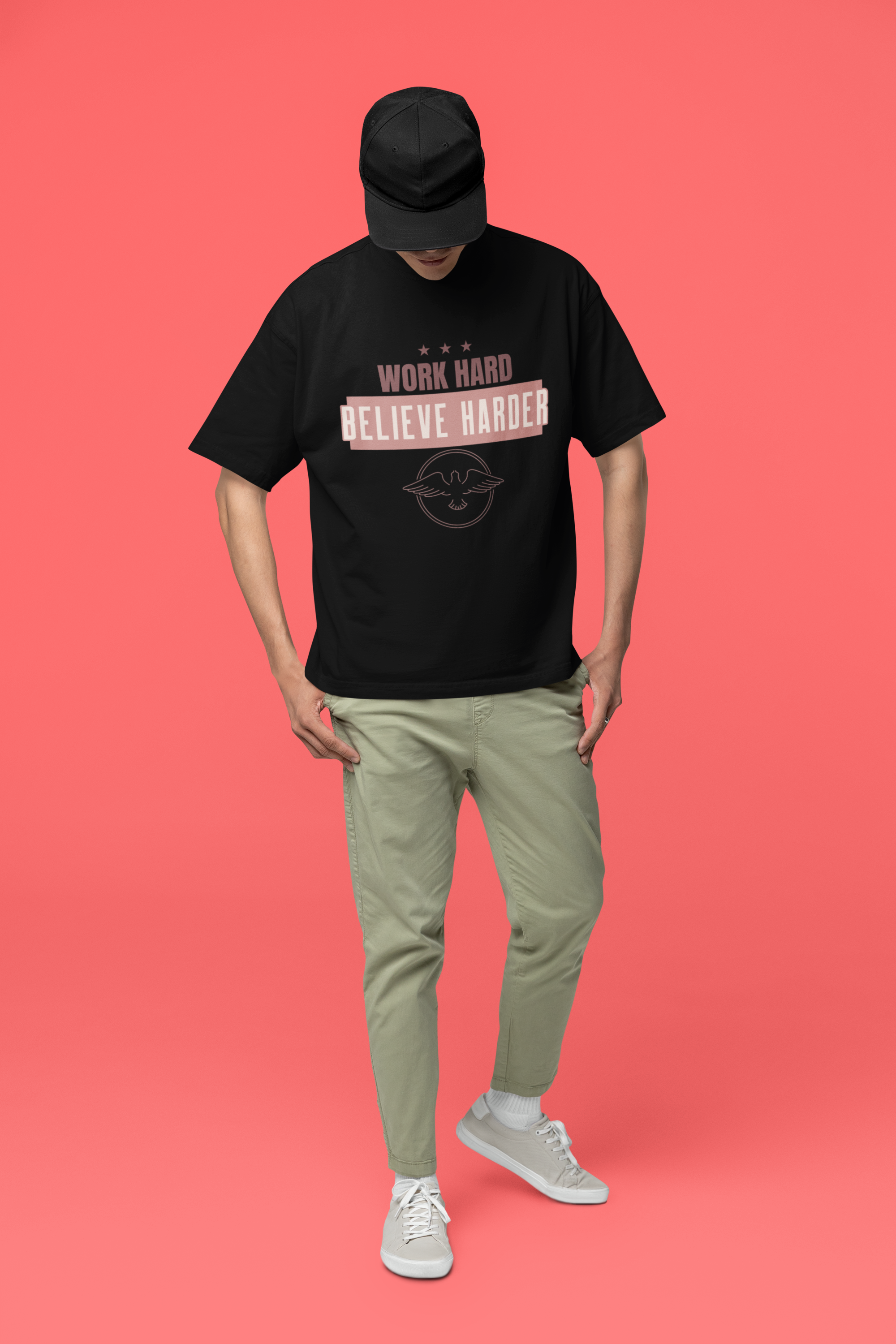 Work Hard Believe Harder - Unisex Oversized Classic T-Shirt