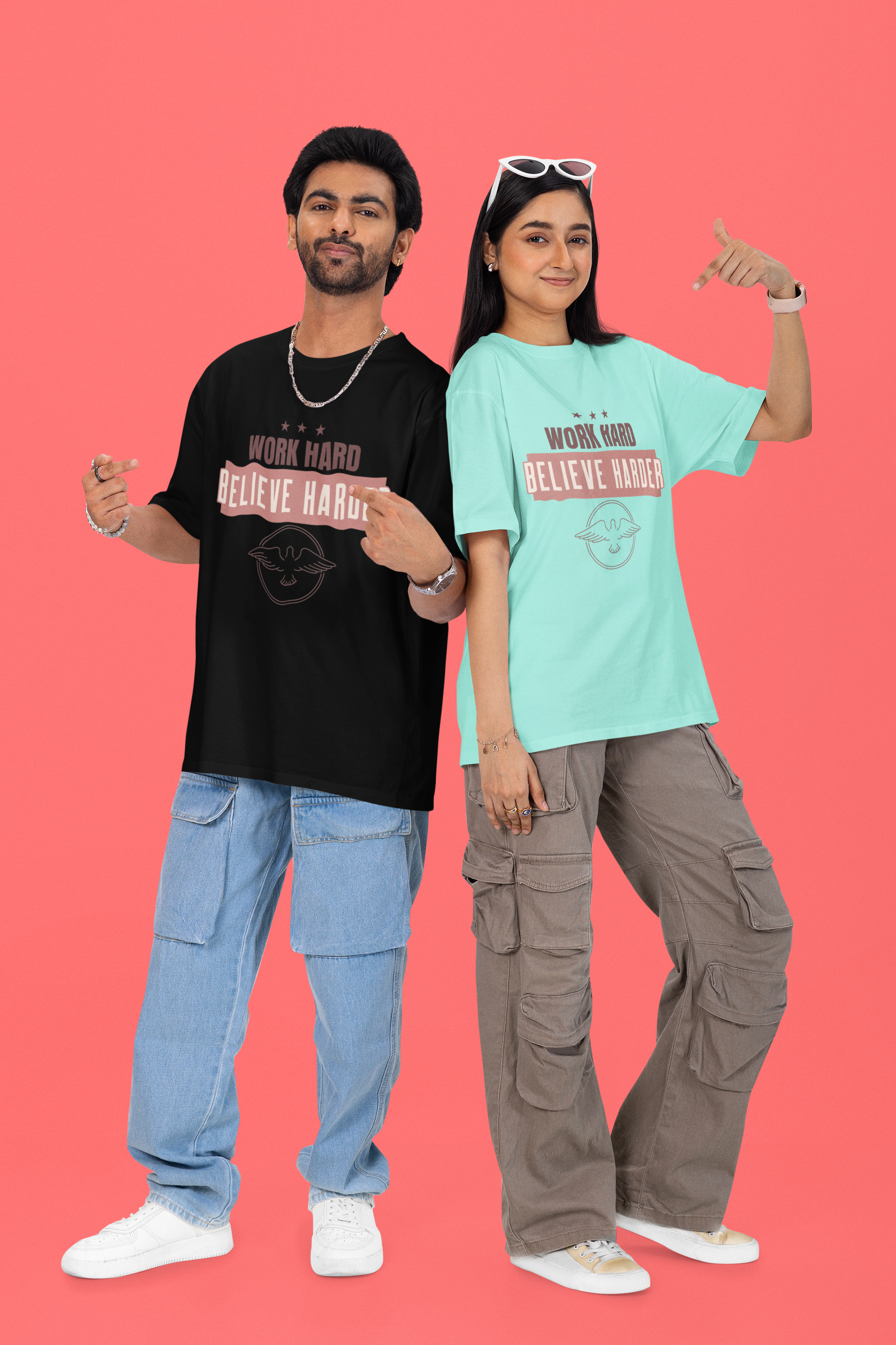 Work Hard Believe Harder - Unisex Oversized Classic T-Shirt