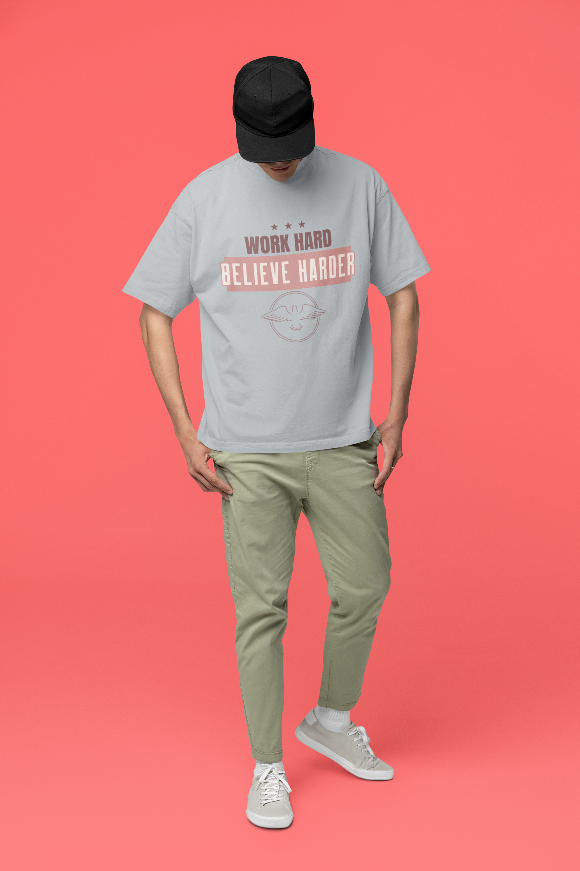 Work Hard Believe Harder - Unisex Oversized Classic T-Shirt