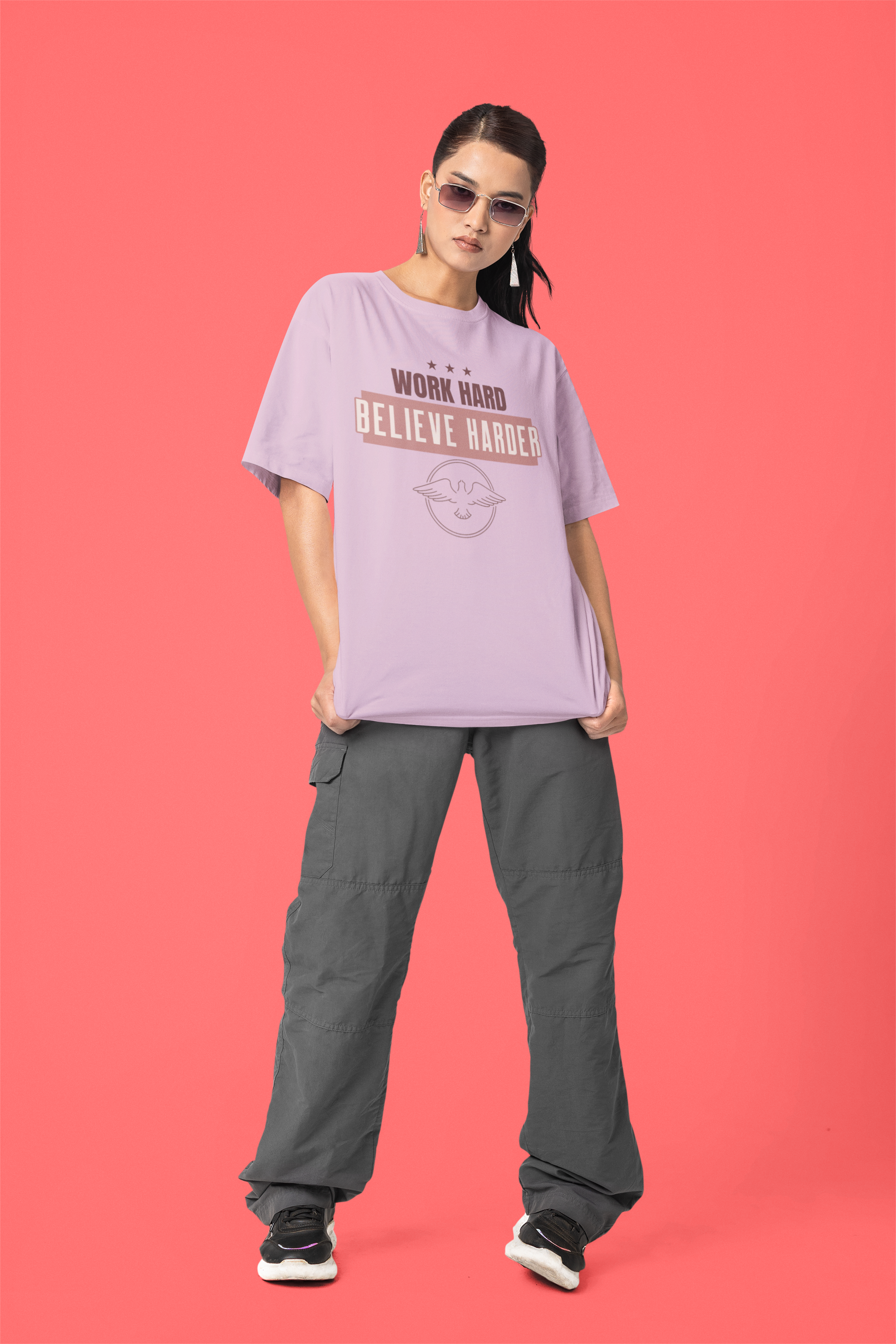 Work Hard Believe Harder - Unisex Oversized Classic T-Shirt