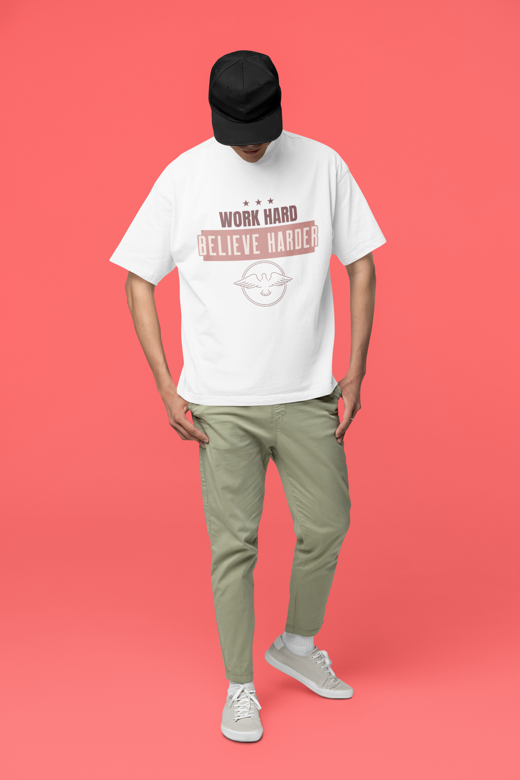 Work Hard Believe Harder - Unisex Oversized Classic T-Shirt