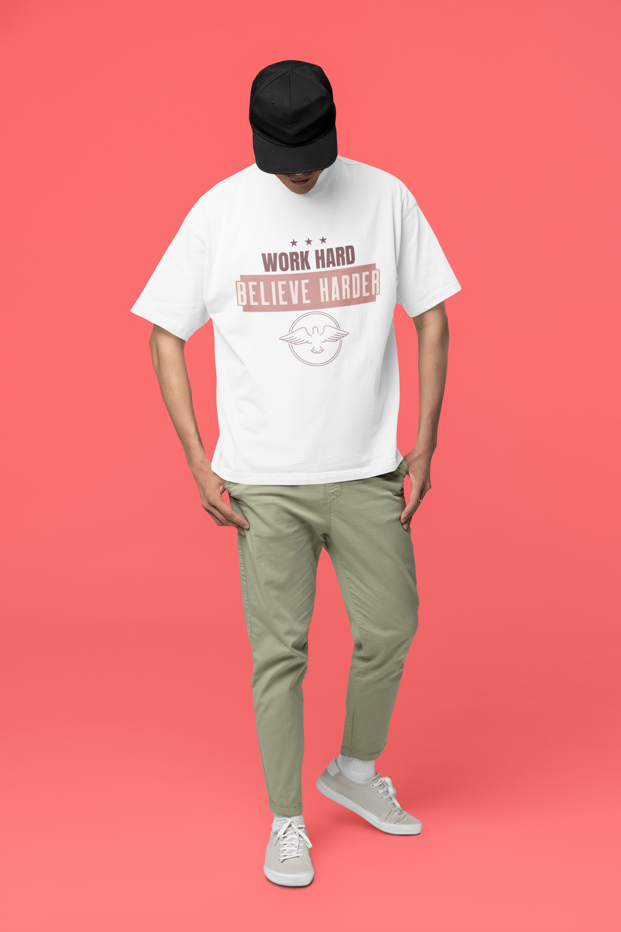 Work Hard Believe Harder - Unisex Oversized Classic T-Shirt