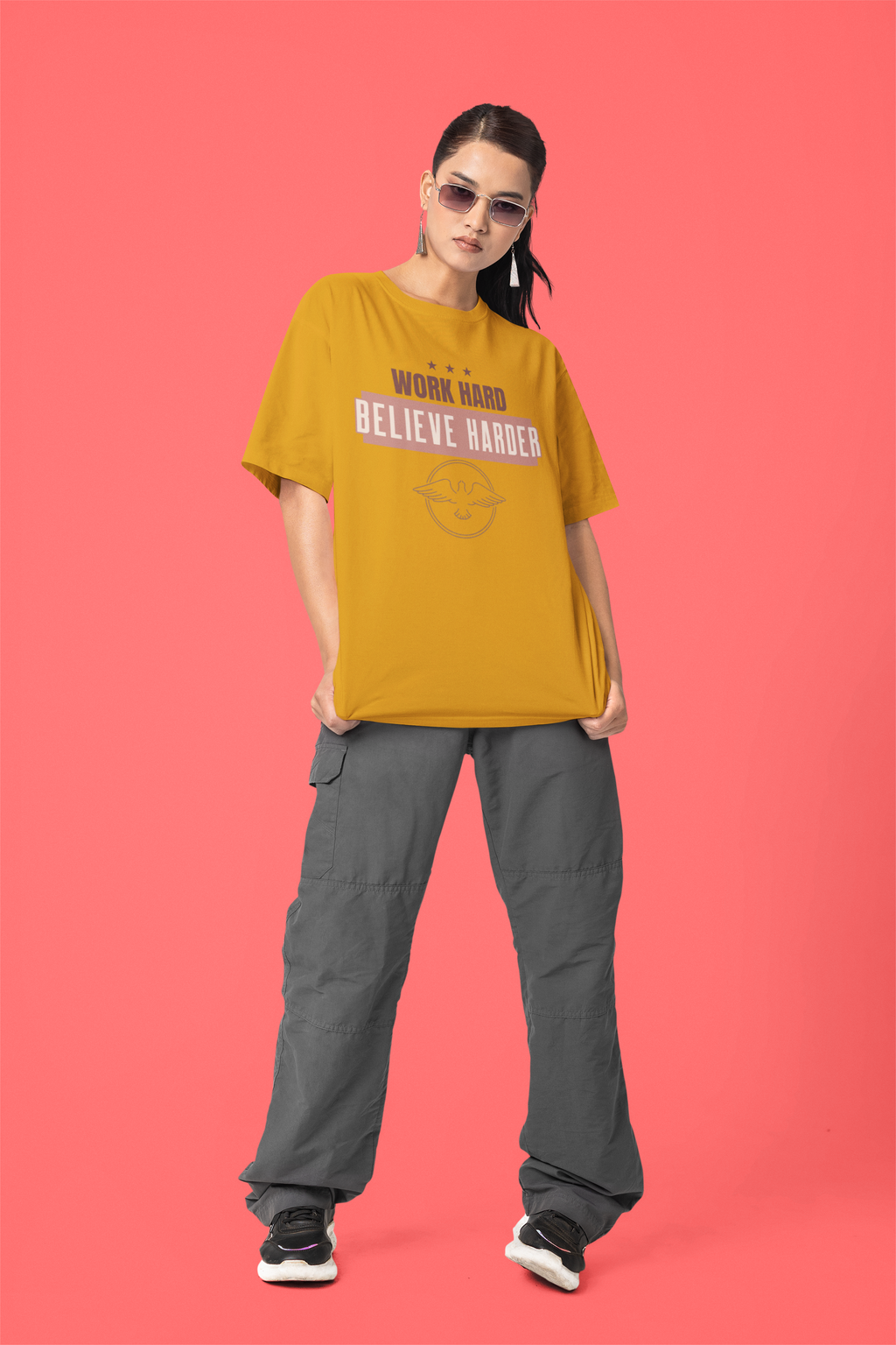 Work Hard Believe Harder - Unisex Oversized Classic T-Shirt