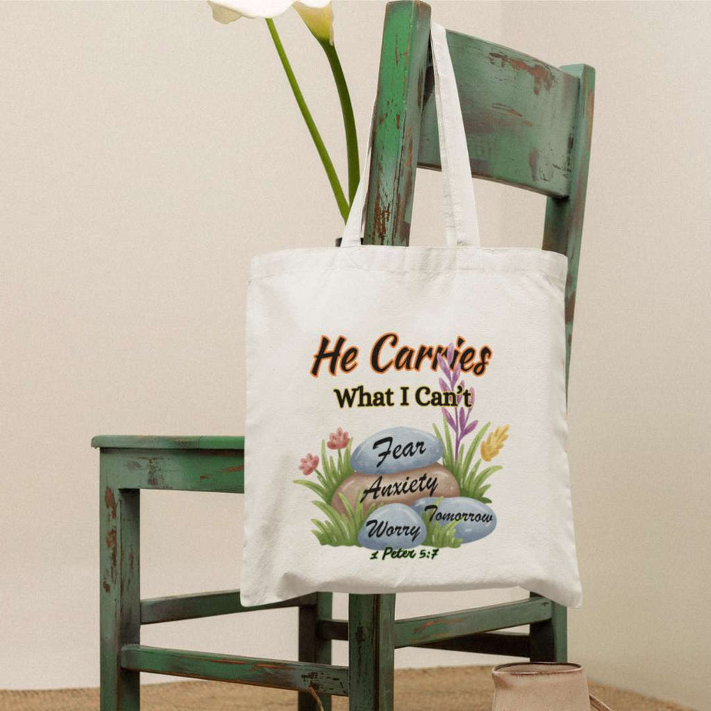 He Carries What I Can't - Essential Signature Tote Bag (with Zipper)