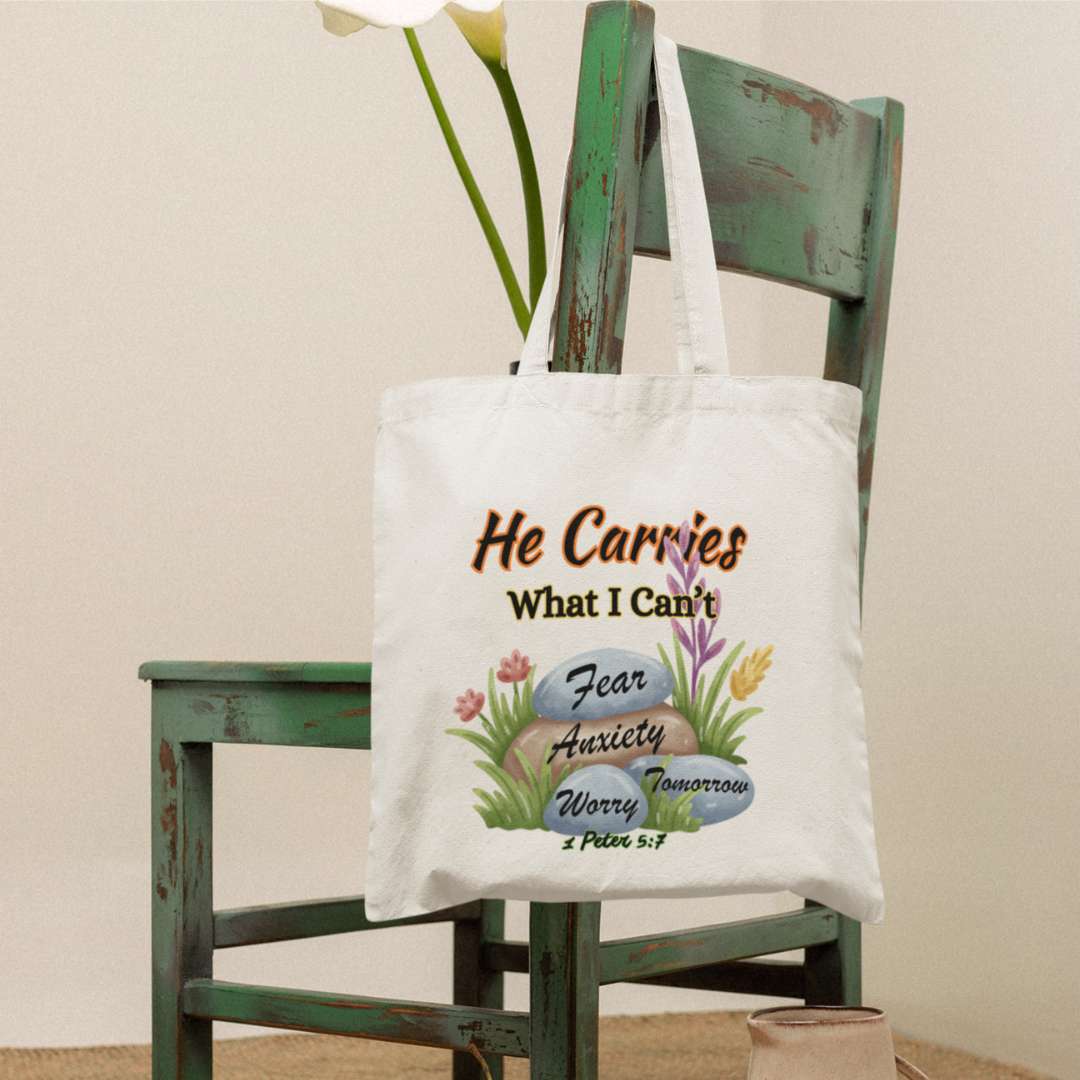 He Carries What I Can't - Essential Signature Tote Bag (with Zipper)