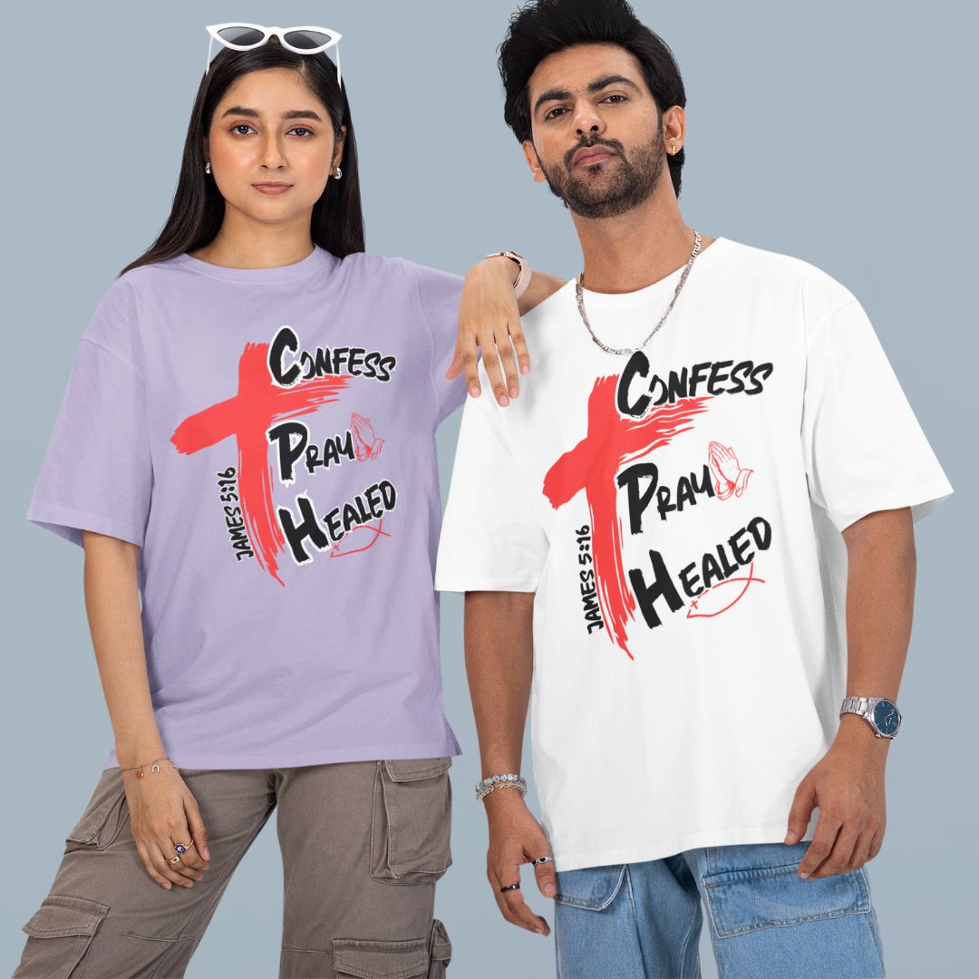 Confess Pray (be)Healed - Unisex Oversized Classic T-Shirt