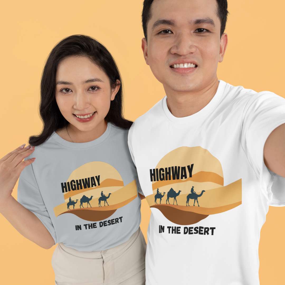 Highway in the Desert - Unisex Oversized Classic T-Shirt