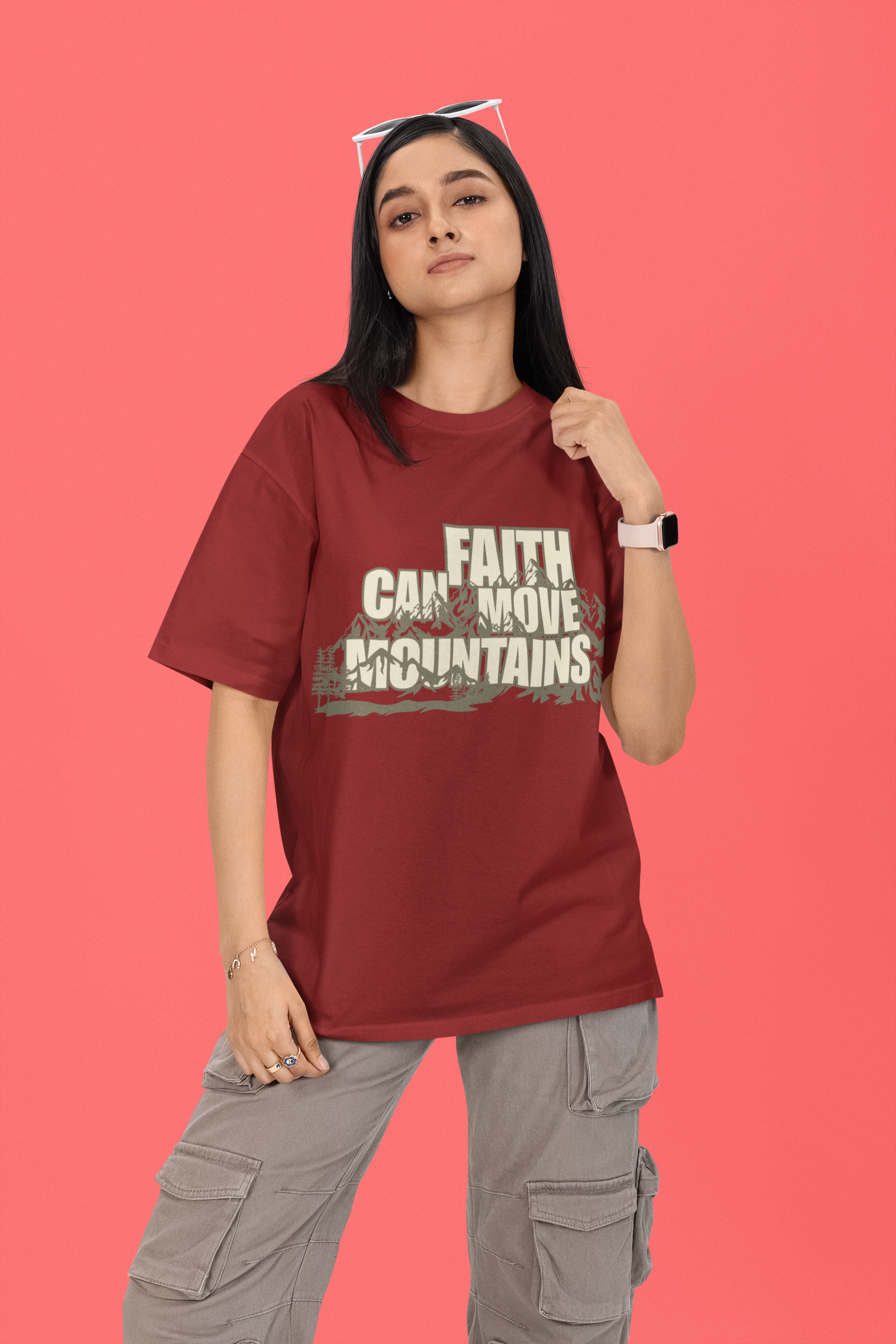 Faith Moves Mountains - Unisex Oversized Classic T-Shirt