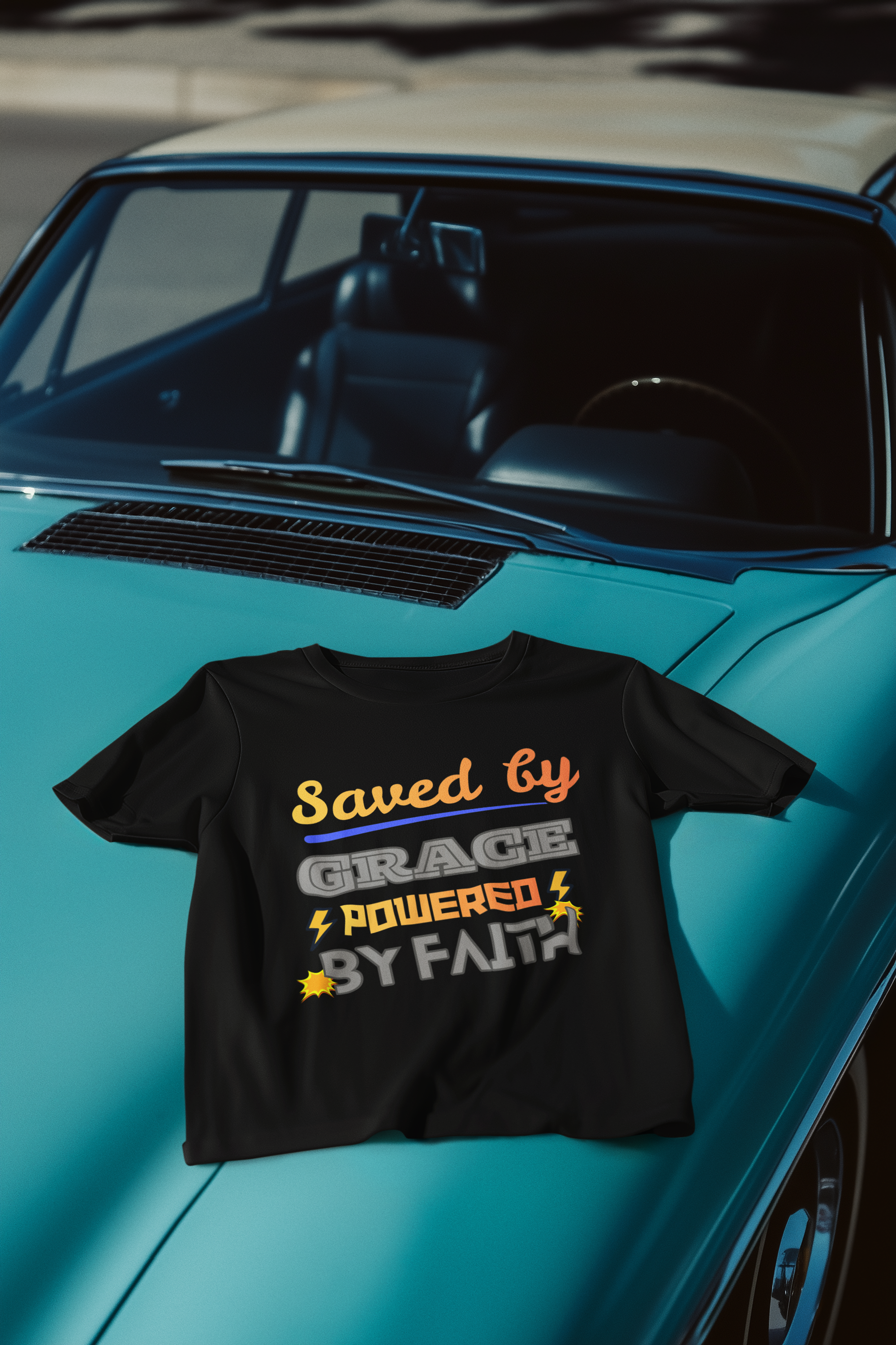 Saved by Grace Powered by Faith - Unisex Supima T-Shirt