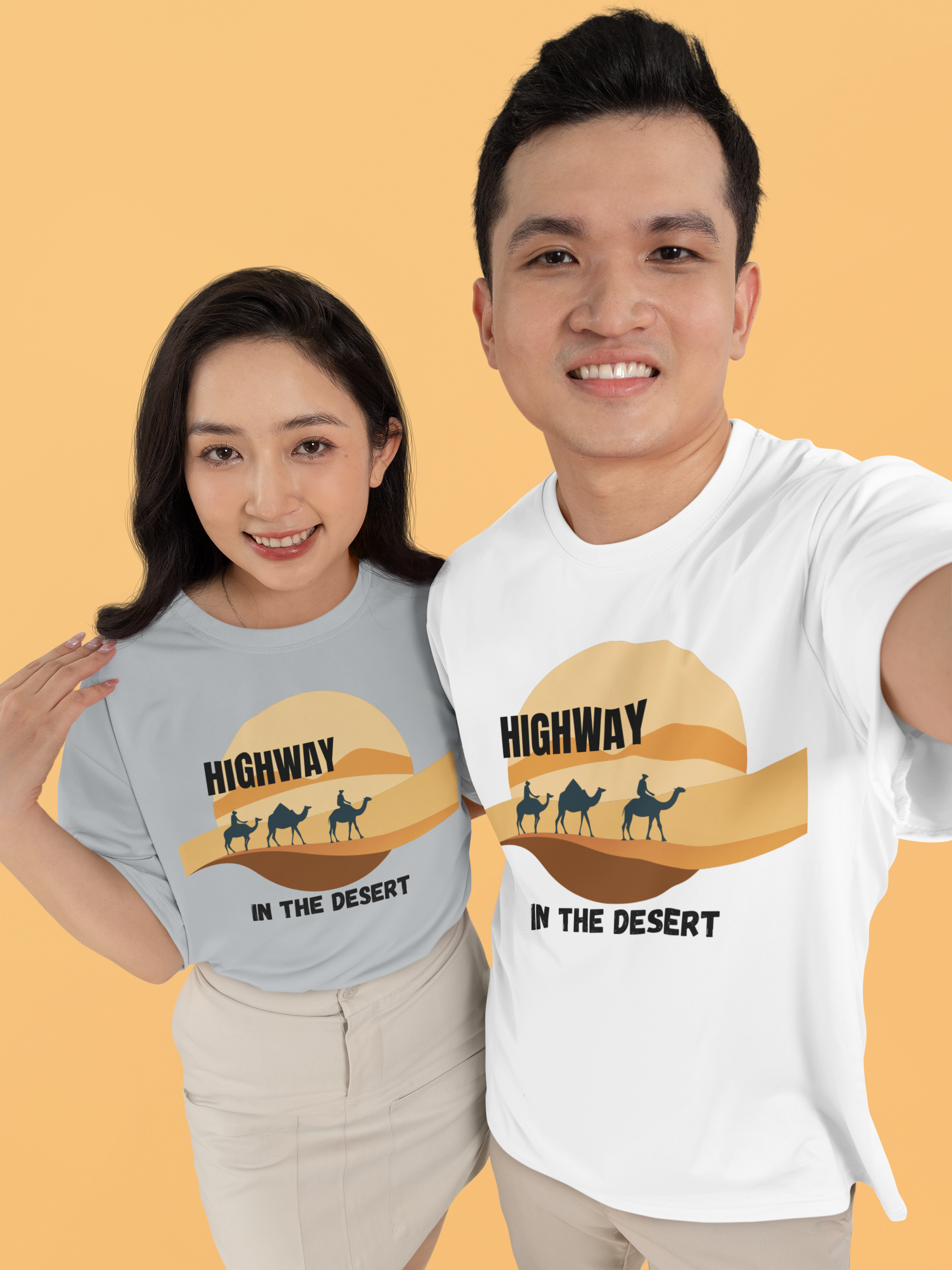 Highway in the Desert - Unisex Oversized Classic T-Shirt