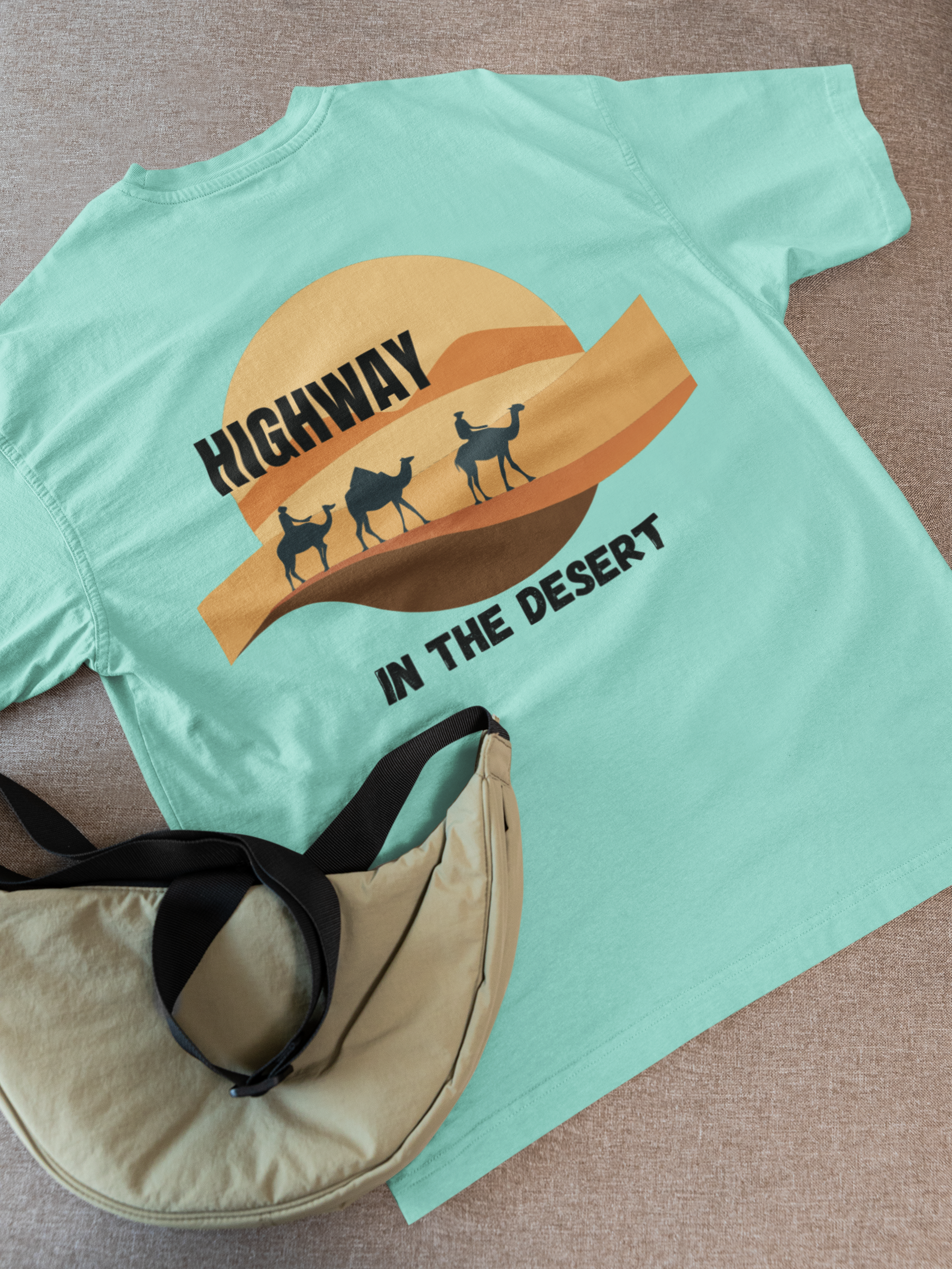 Highway in the Desert - Unisex Oversized Classic T-Shirt