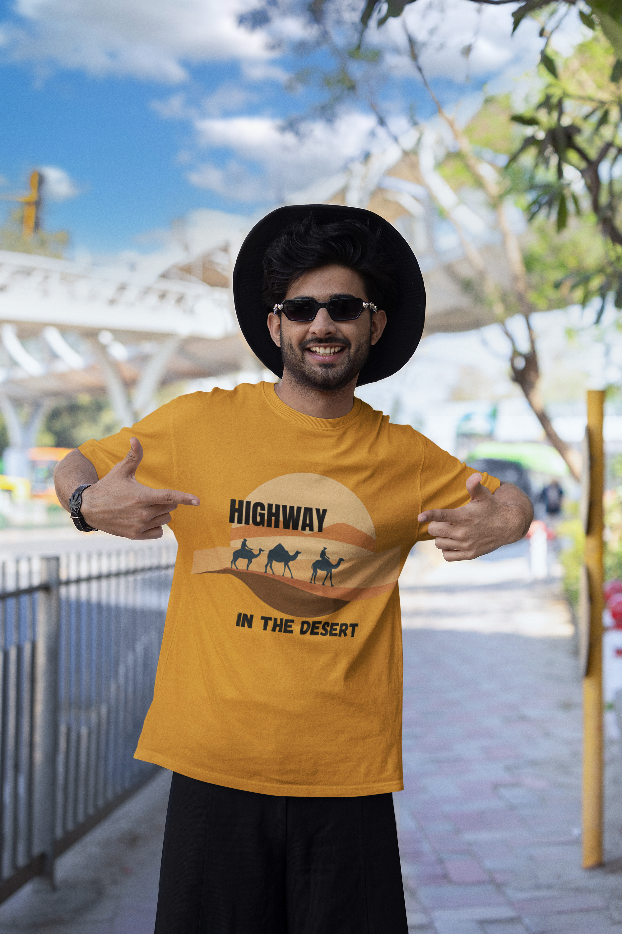 Highway in the Desert - Unisex Oversized Classic T-Shirt