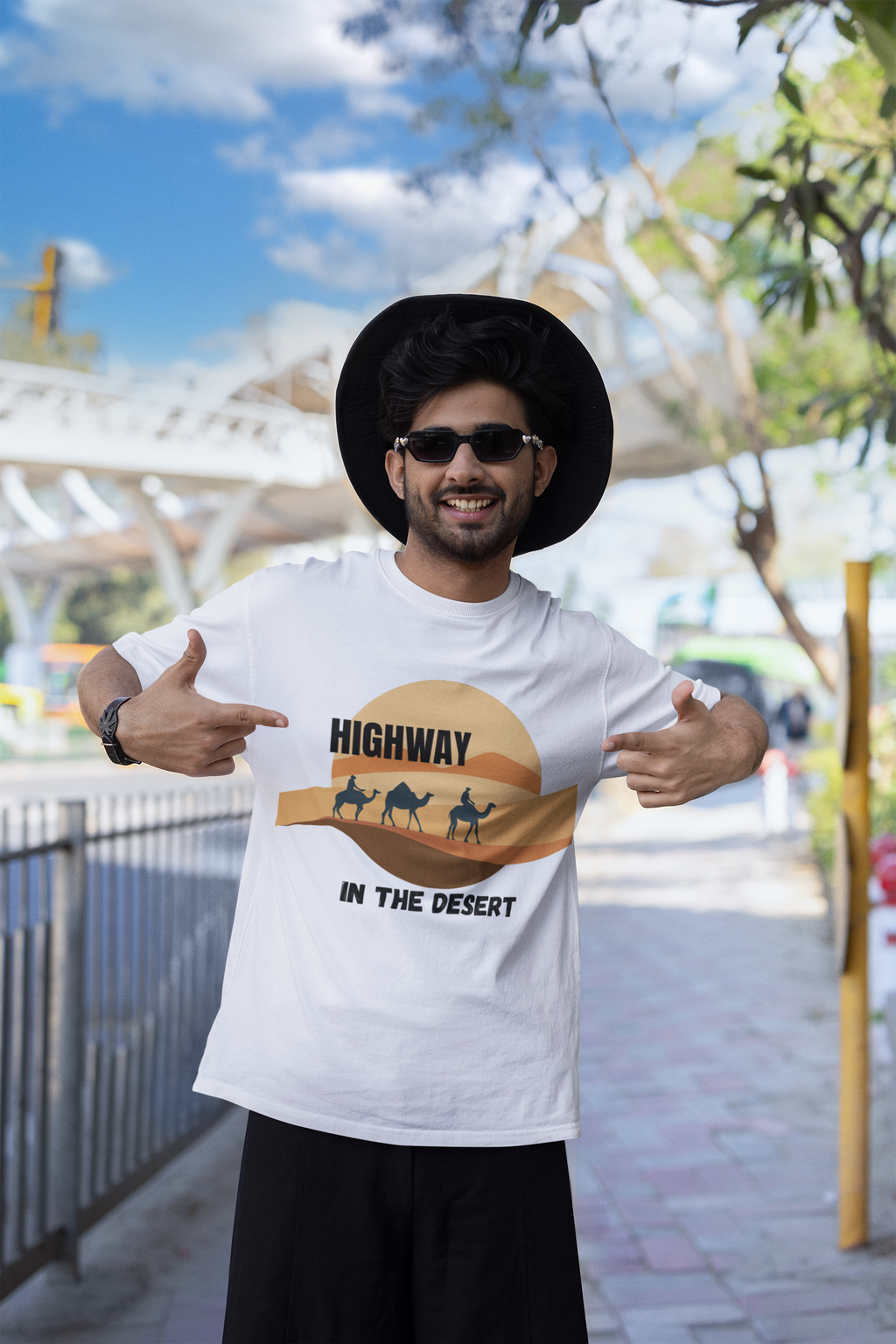 Highway in the Desert - Unisex Oversized Classic T-Shirt