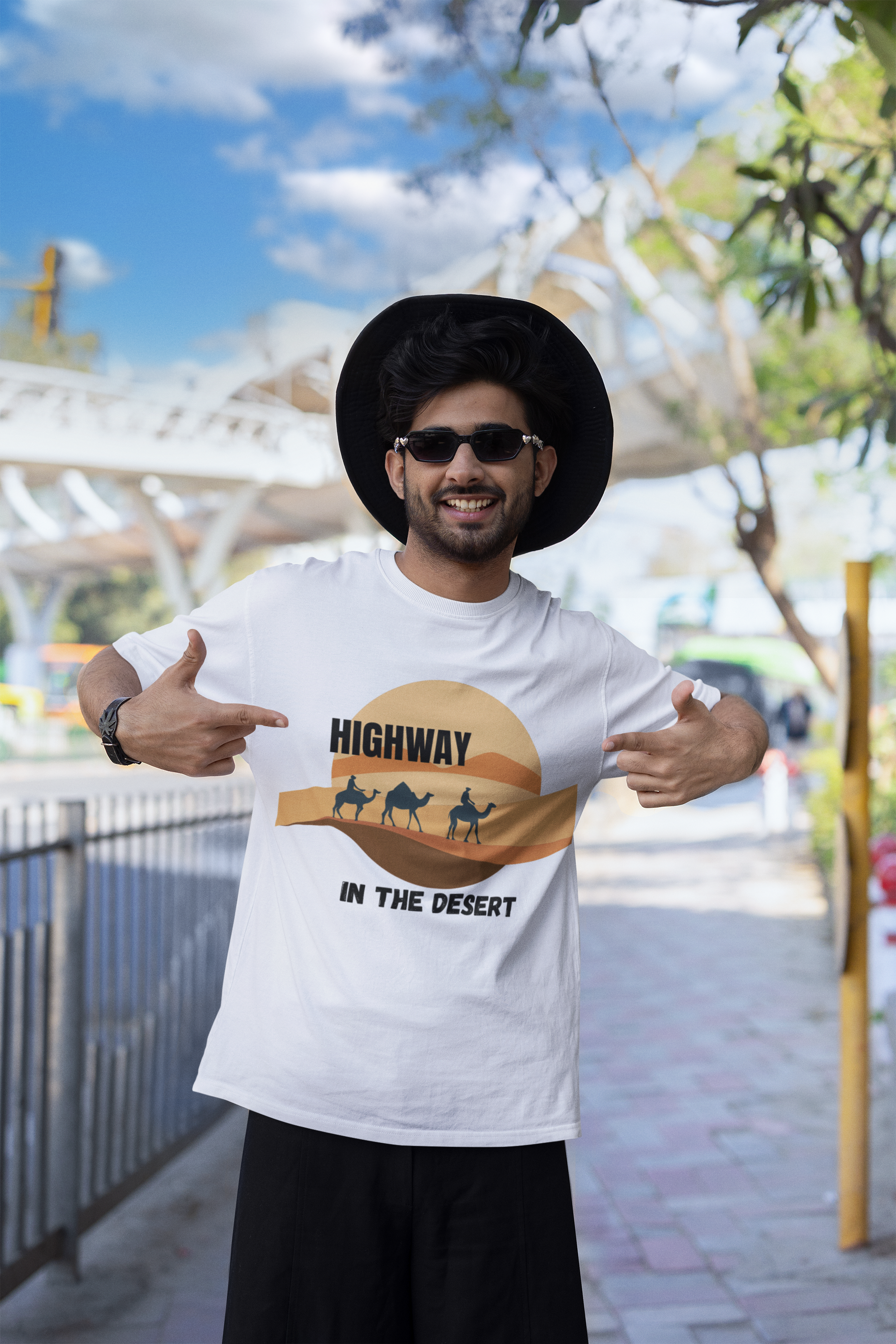 Highway in the Desert - Unisex Oversized Classic T-Shirt