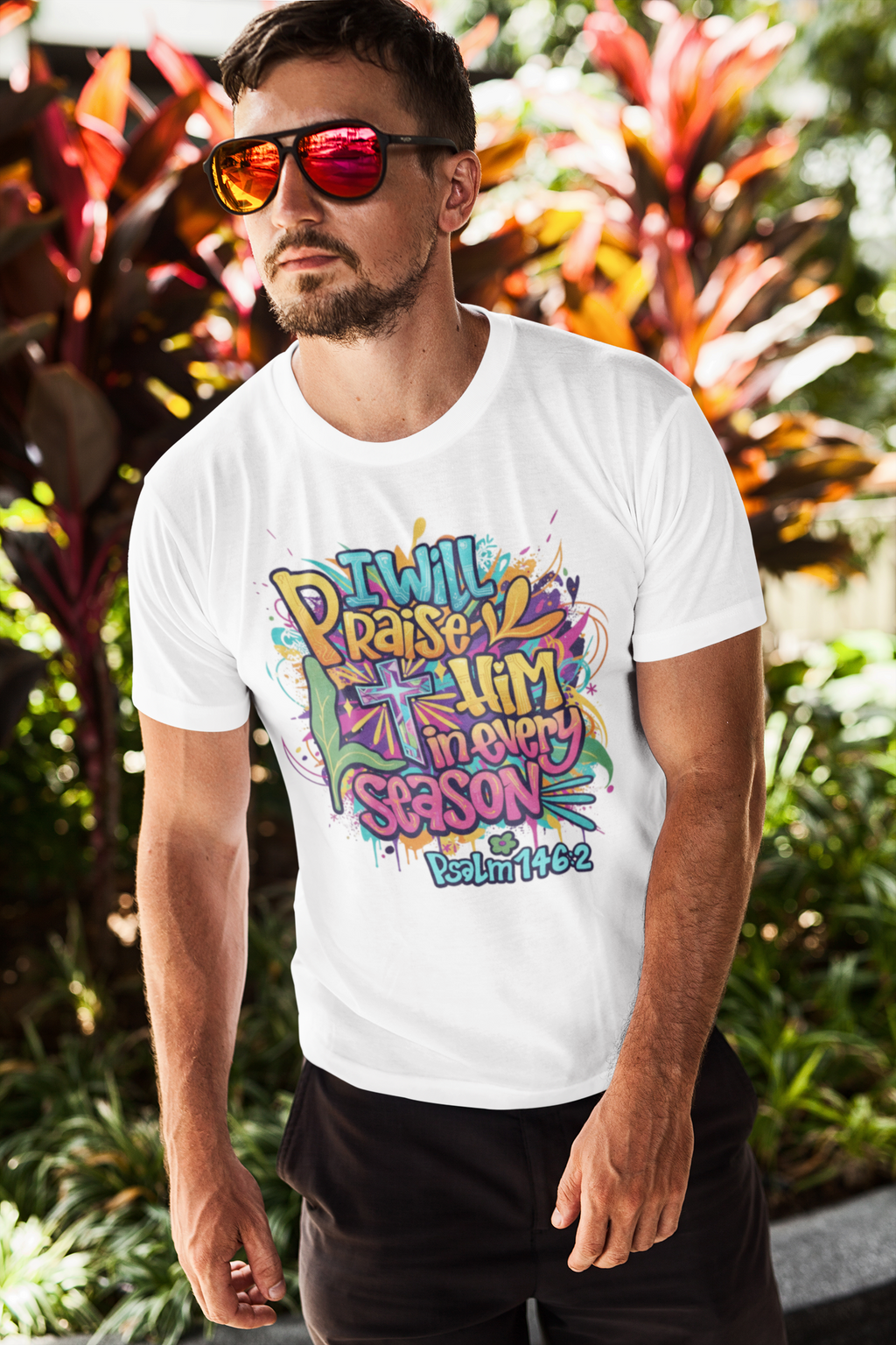 I Will Praise Him in Every Season - Unisex Supima T-Shirt