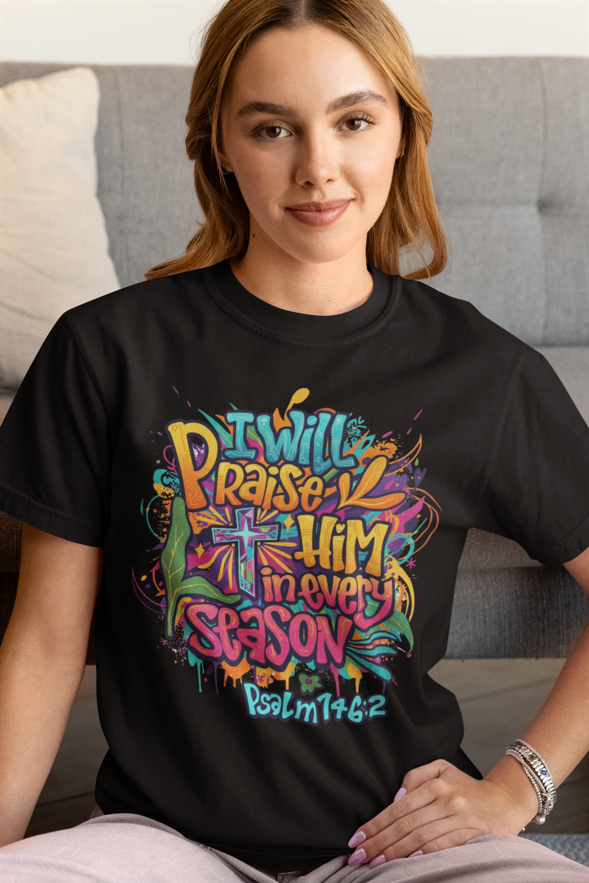 I Will Praise Him in Every Season - Unisex Supima T-Shirt