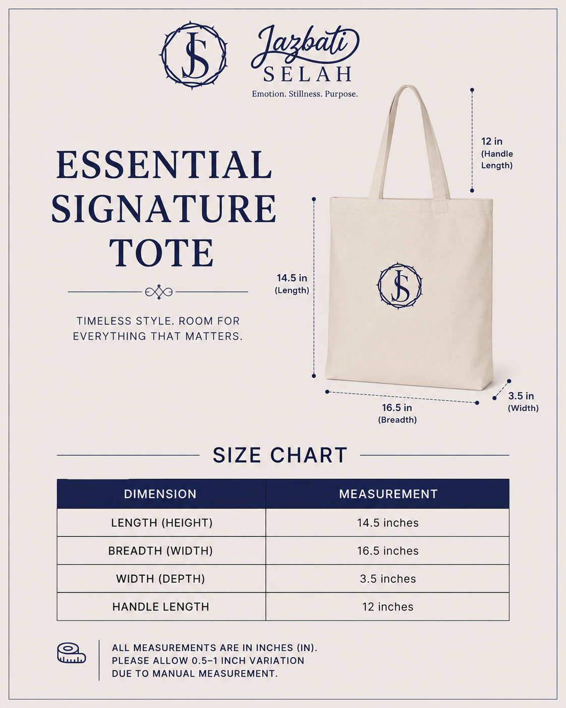 FAITH - Essential Signature Tote Bag (with Zipper)