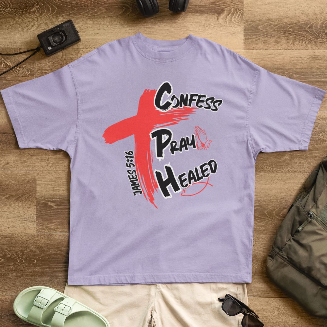 Confess Pray (be)Healed - Unisex Oversized Classic T-Shirt