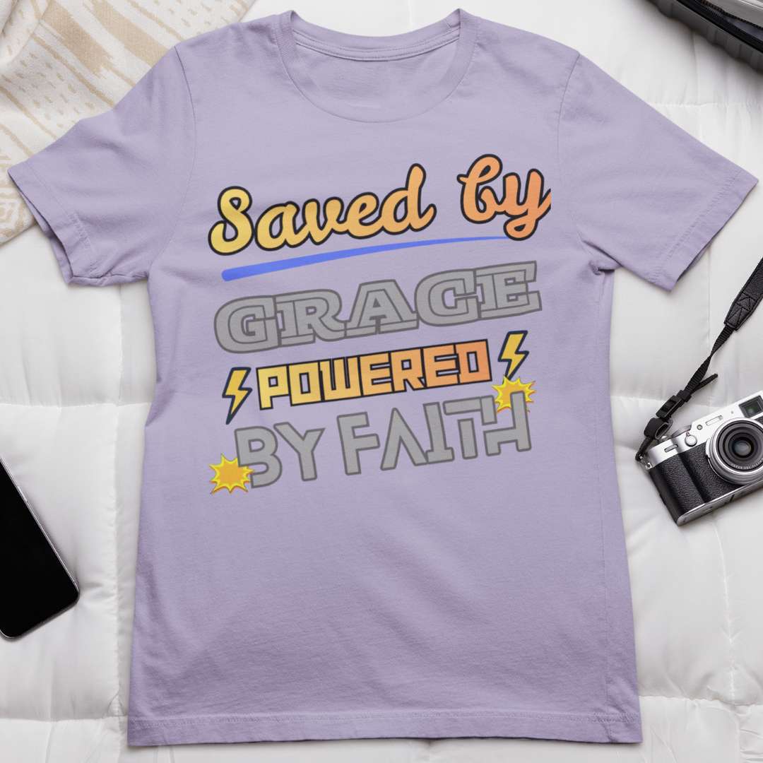 Saved by Grace Powered by Faith - Unisex Supima T-Shirt
