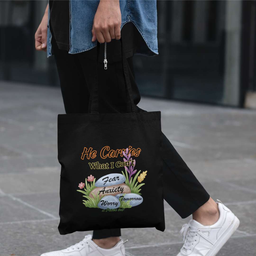 He Carries What I Can't - Essential Signature Tote Bag (with Zipper)