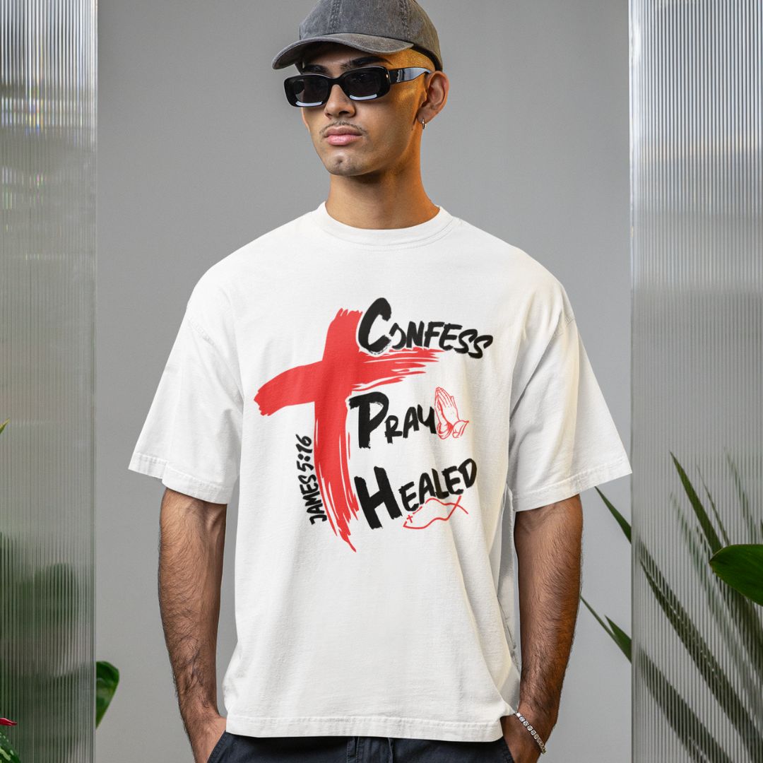 Confess Pray (be)Healed - Unisex Oversized Classic T-Shirt