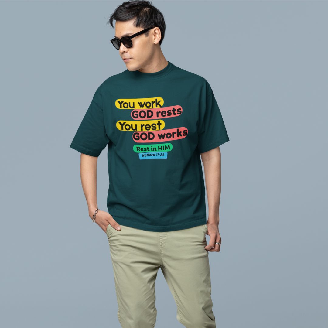 Rest in Him - Unisex Oversized Classic T-Shirt