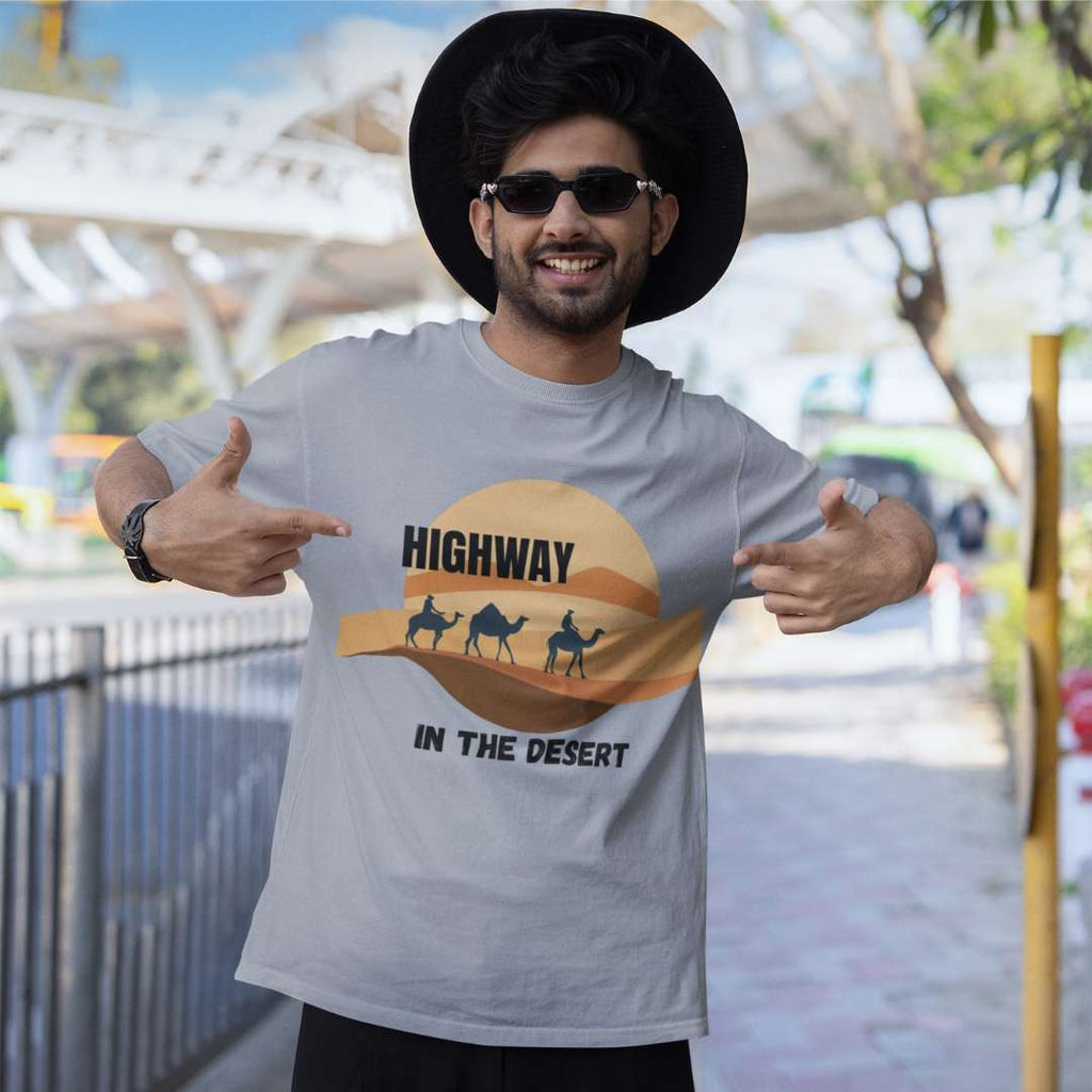 Highway in the Desert - Unisex Oversized Classic T-Shirt
