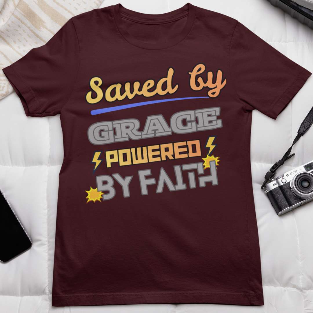Saved by Grace Powered by Faith - Unisex Supima T-Shirt
