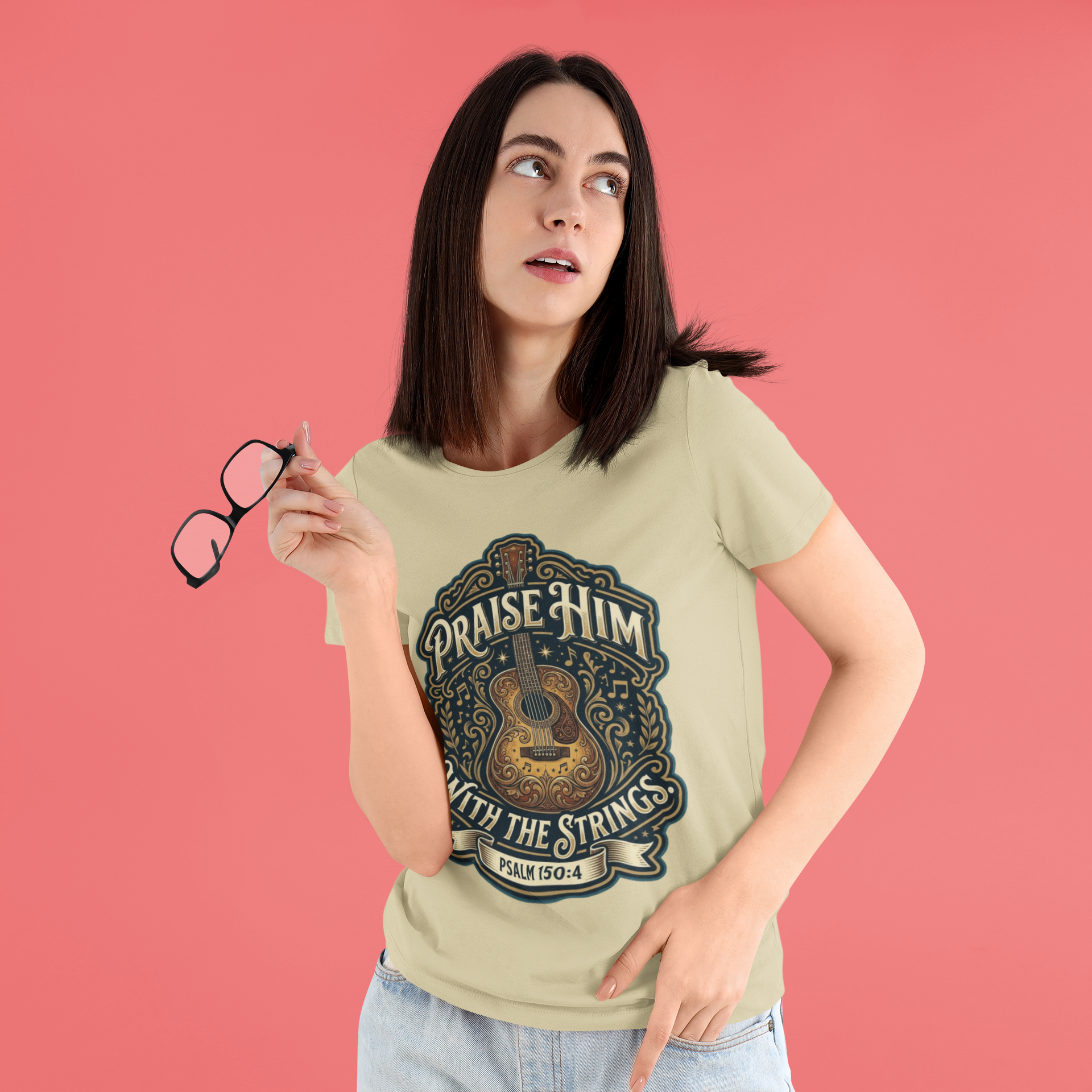 Praise Him With the Strings - Unisex Supima T-Shirt