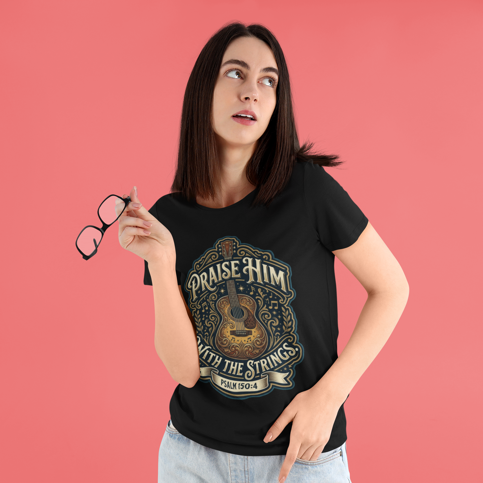 Praise Him With the Strings - Unisex Supima T-Shirt