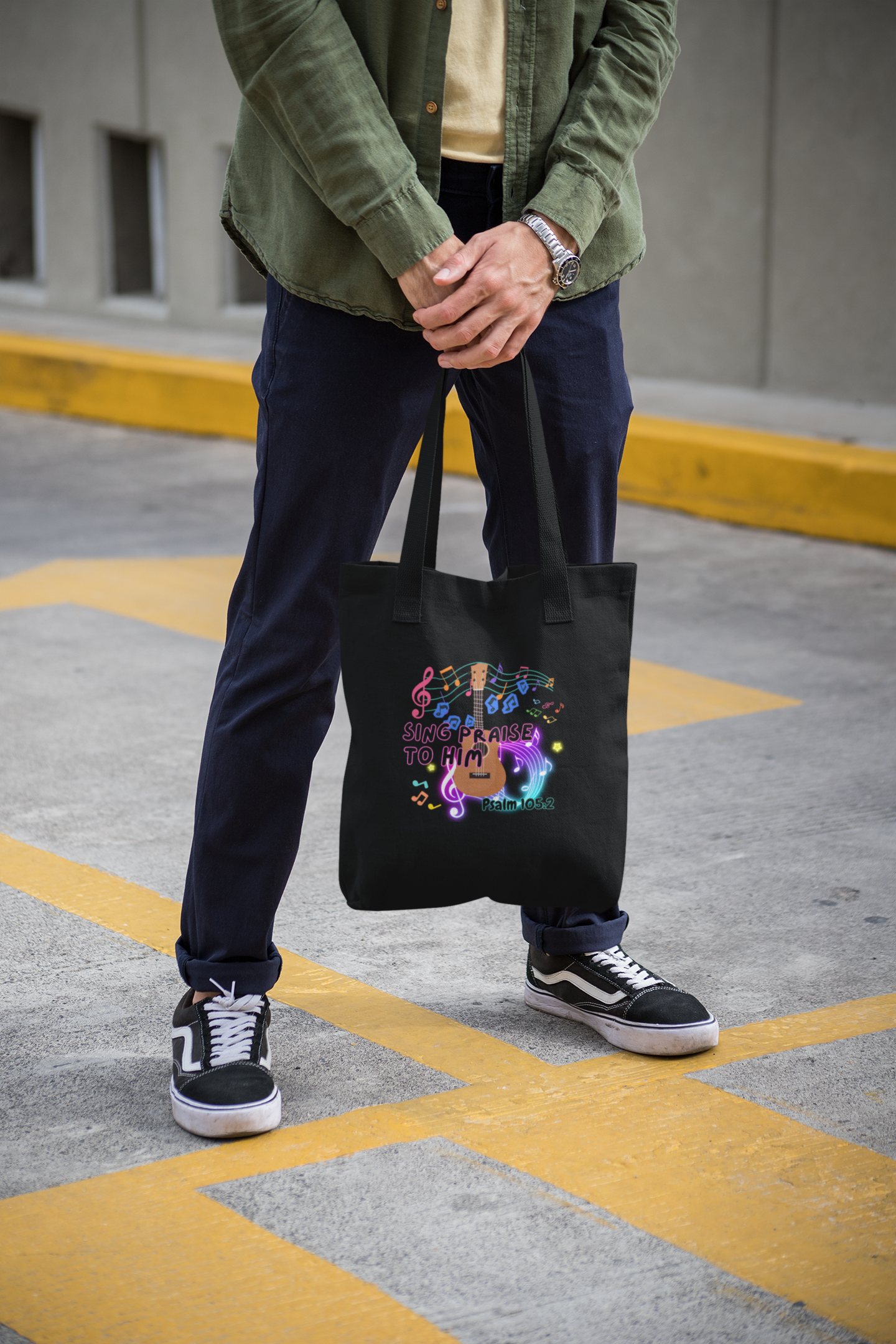 Sing Praise to Him - Essential Signature Tote Bag (with Zipper)