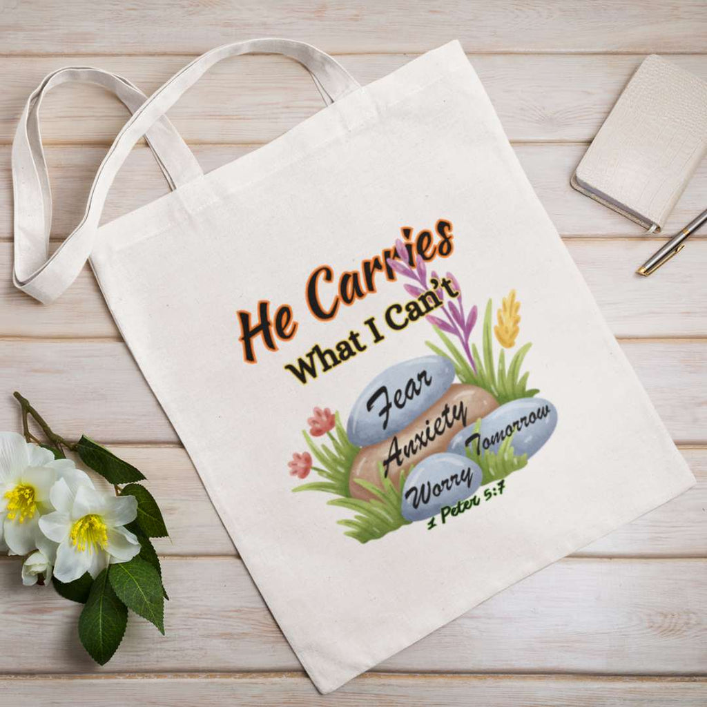 He Carries What I Can't - Essential Signature Tote Bag (with Zipper)