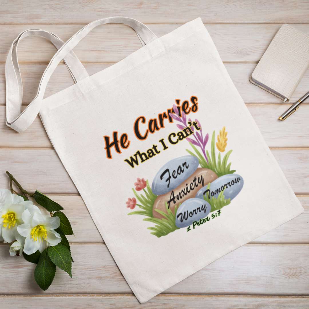 He Carries What I Can't - Essential Signature Tote Bag (with Zipper)
