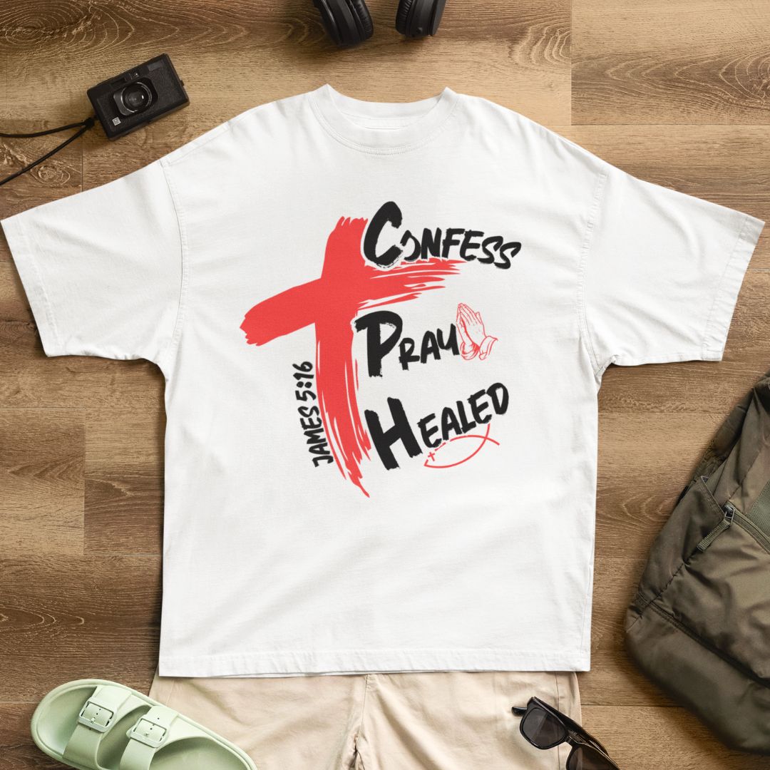 Confess Pray (be)Healed - Unisex Oversized Classic T-Shirt
