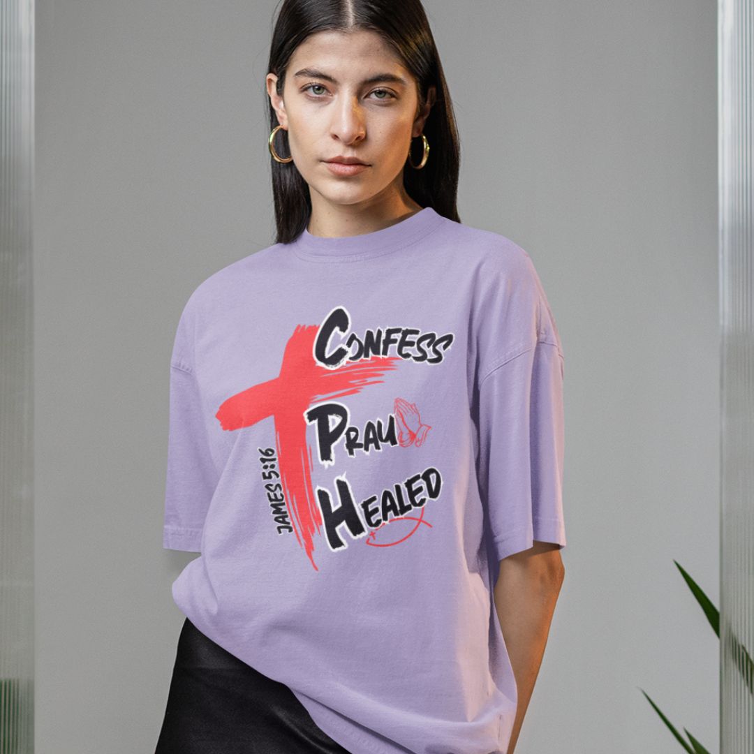 Confess Pray (be)Healed - Unisex Oversized Classic T-Shirt